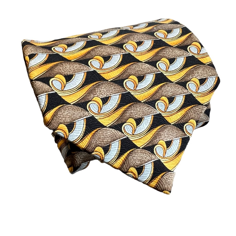 2/$15 Fumagalli's mens neck tie abstract multi color silk